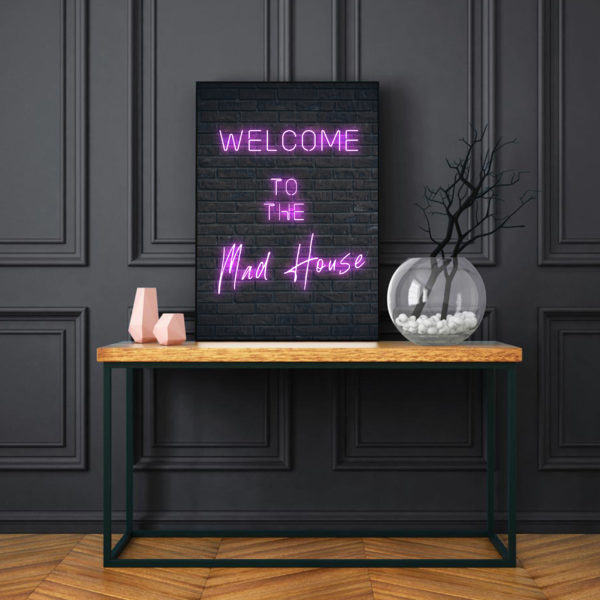 Welcome to the Mad House | Pink Gorilla Wall Art
