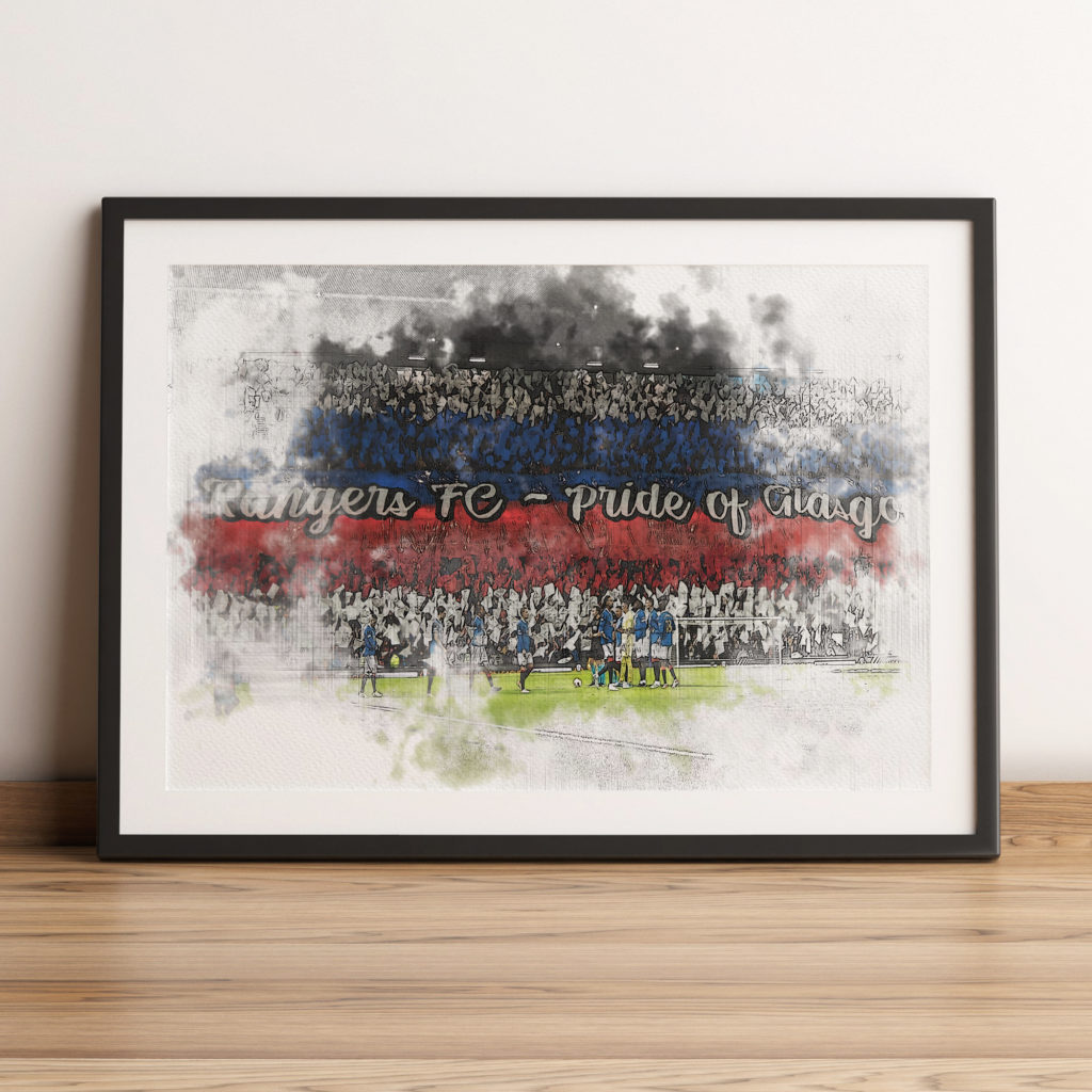 Rangers FC Pride Of Glasgow Pink Gorilla Wall Art