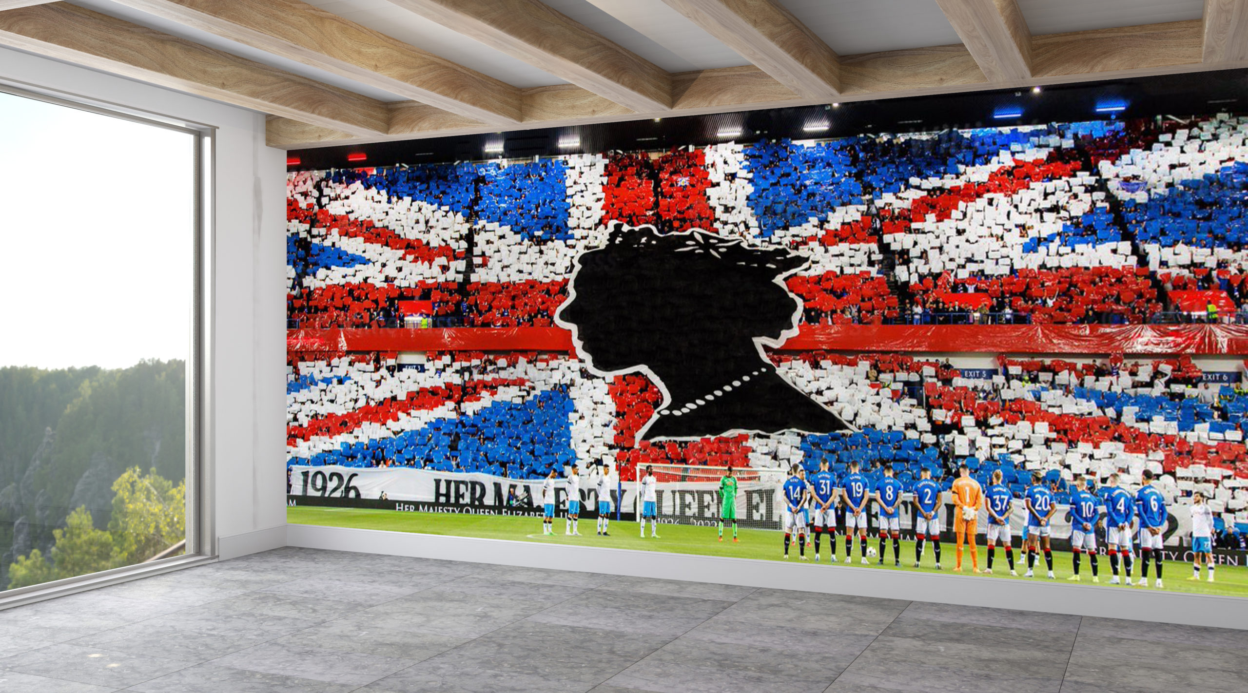 Her Majesty Tribute Tifo Wall Graphic Pink Gorilla Wall Art